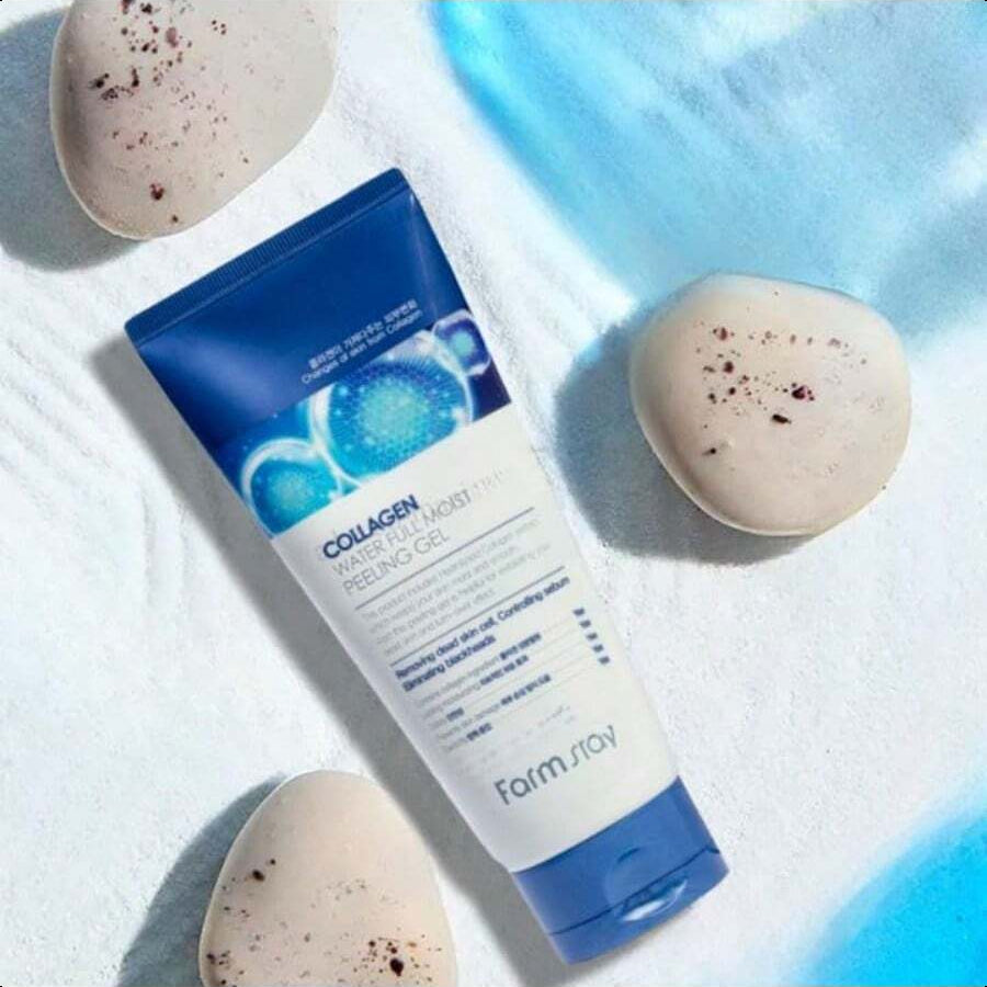 Farmstay Collagen Water Full Moist Peeling Gel - Peel Off Face Mask For Brighter Skin - Gently Exfoliates - Collagen For Skin - 6.08 Oz 180ml