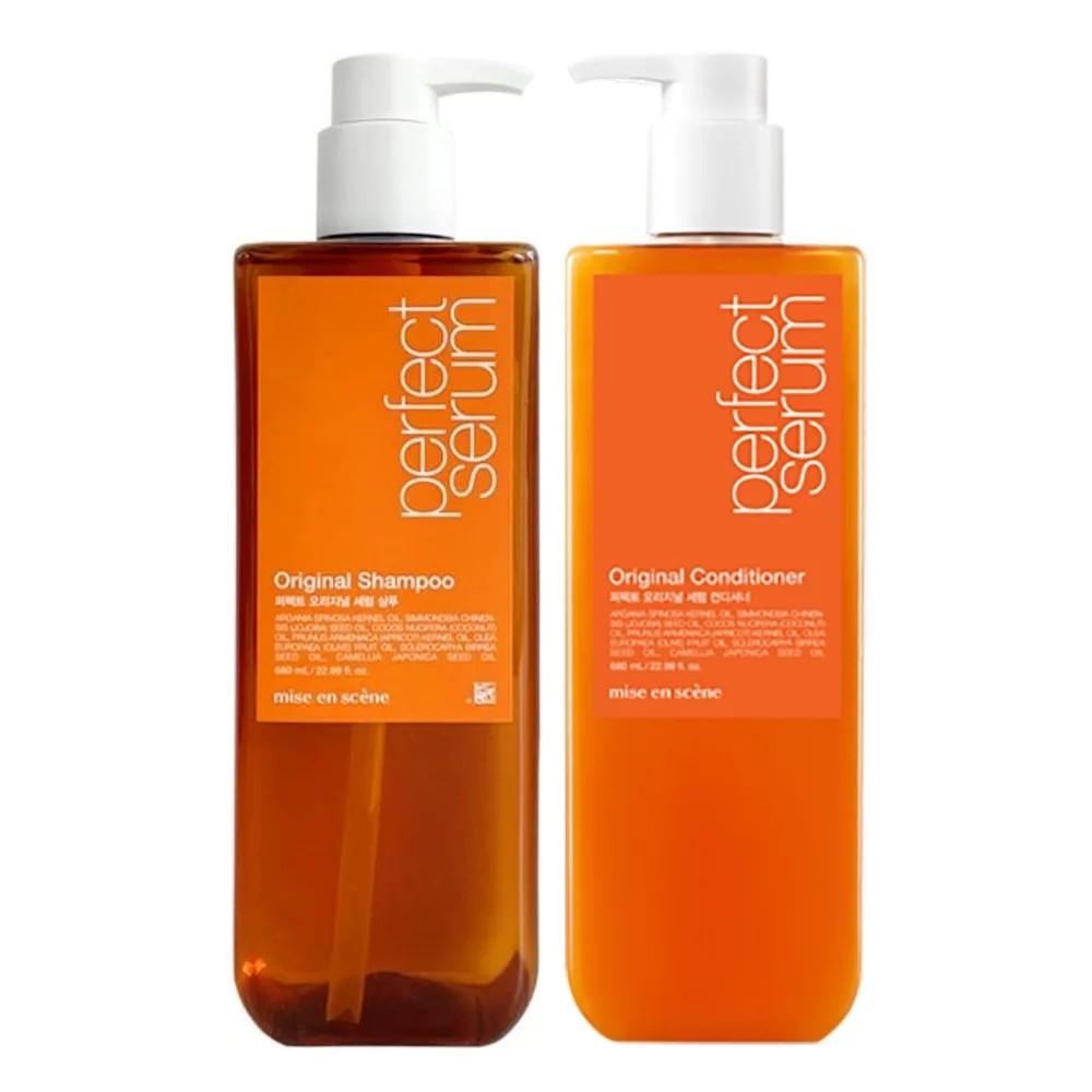 Mise En Scene Perfect Serum Original Shampoo+Conditioner 680ml X 1 Set
