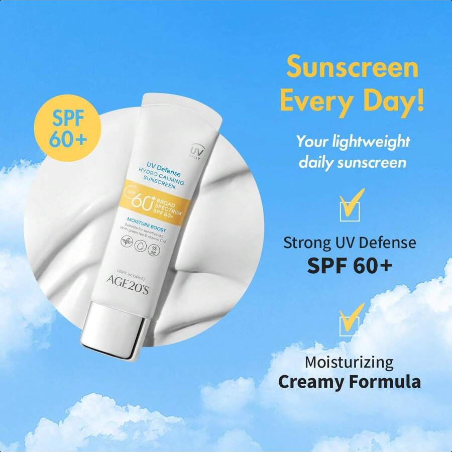 Age20's UV Defense Hydro Calming Sunscreen SPF 60+ | Korean Sunscreen | Moisturizing Creamy