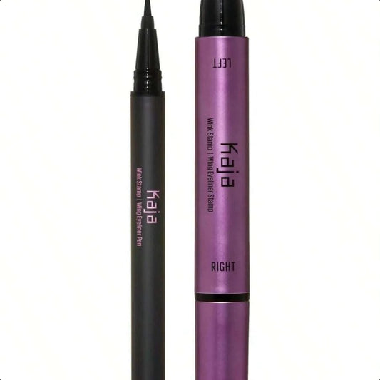 Kaja Winged Eyeliner Set - Wink Stamp Long | Compact Dual - Ended Eyeliner Set | Infused With Avocado Extract For Gentle Application