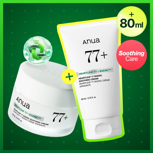 Anua Heartleaf 77 B3Zinc Soothing Cream 80ml Double Pack (+Tube 80g)