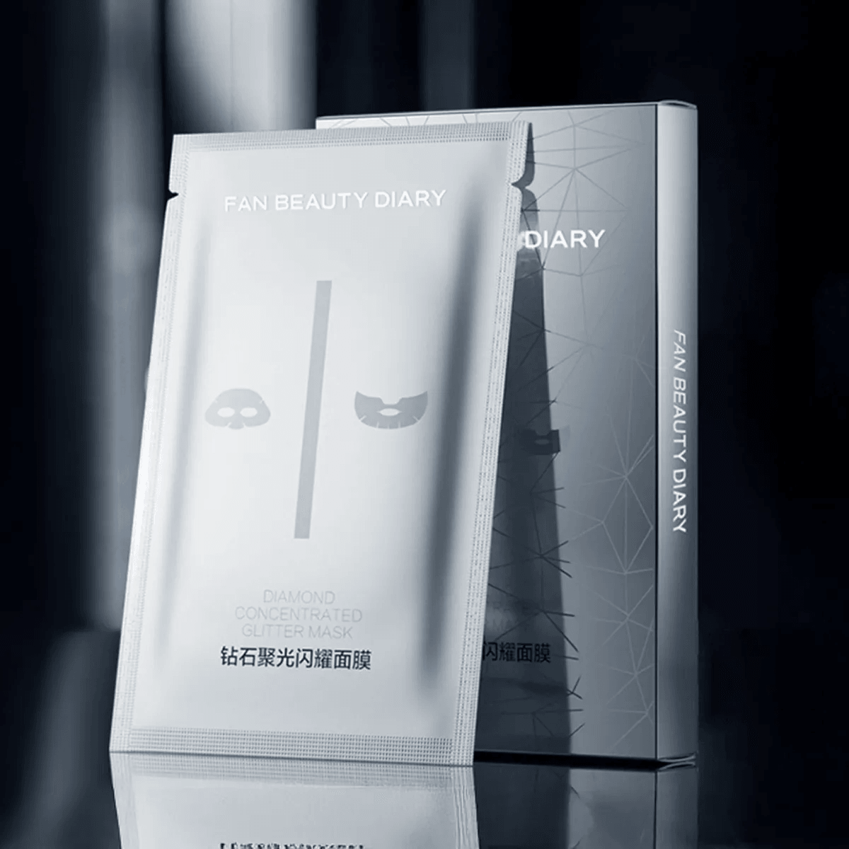 FAN BEAUTY DIARY Diamond Radiance Glow Mask – Hydrating, Repairing, and Soothing for Redness and Itchiness, Strengthens Skin Barrier, 5-Piece Pack
