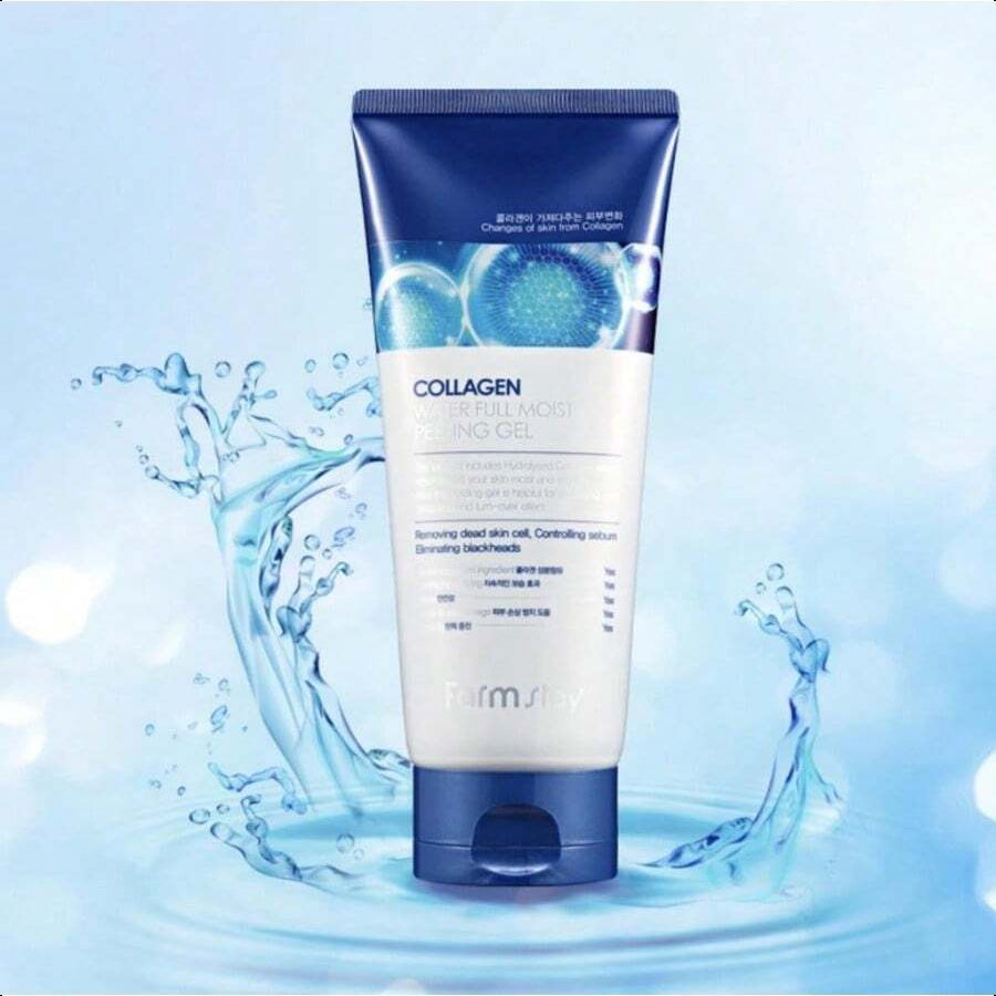 Farmstay Collagen Water Full Moist Peeling Gel - Peel Off Face Mask For Brighter Skin - Gently Exfoliates - Collagen For Skin - 6.08 Oz 180ml