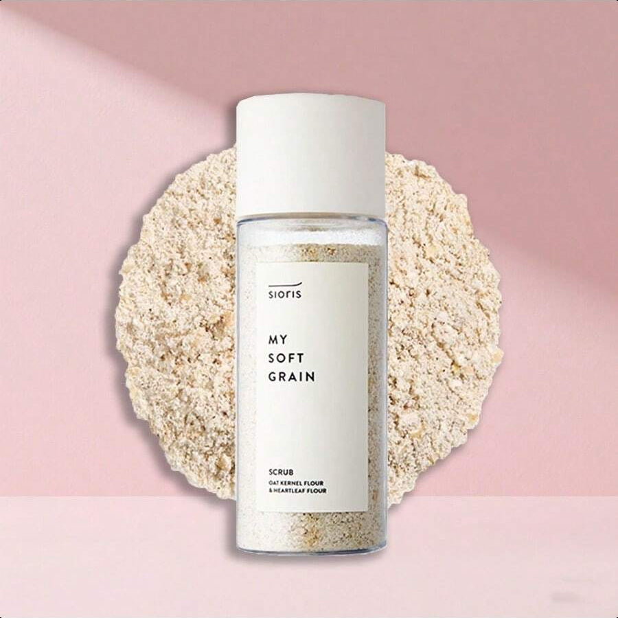 sioris My Soft Grain Scrub 45g/1.58 Oz Organic Oat Meal Powder Eliminate Impurities And Dirt From The Pores, Without Irritating The Skin
