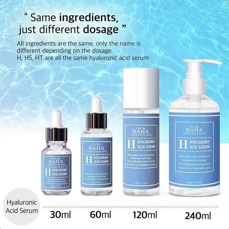 Cos De BAHA Pure Hyaluronic Acid 1% Serum 10,000ppm 60ml/2.02 Oz