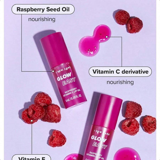 I Dew Care Lip Gloss - Glow Easy Raspberry 6ml/20 Oz | Jojoba Seed Oil, Vitamin C