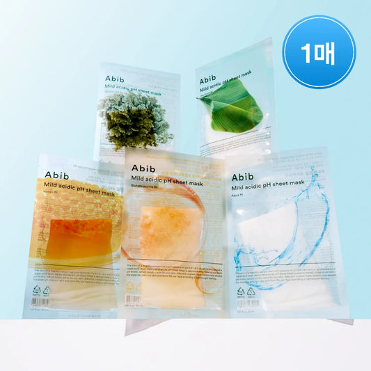 Abib Mild Acidic pH Sheet Mask (10 sheet) – Heartleaf / Jericho Rose / Aqua / Glutathione / Honey