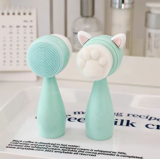 Inhak Pore Deep Cleansing Brush | 2 in 1 Soft Bristle and Silicone Face Cleansing Brush for Exfoliating and Deep Pore Cleansing