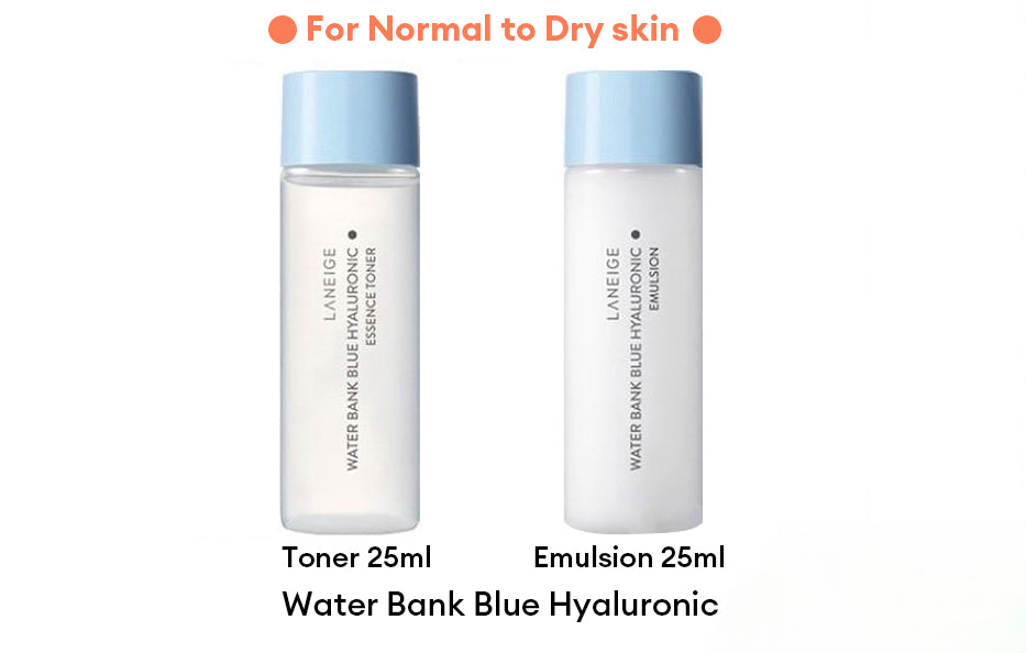 LANEIGE Water Bank Blue Hyaluronic Toner 25ml+Emulsion 25ml set(dry)