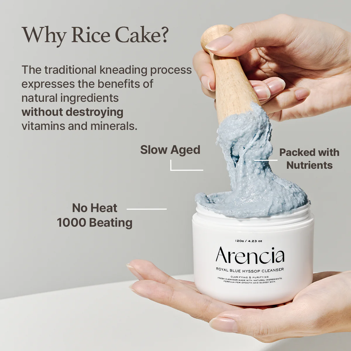 Arencia Blue Hyssop Rice Mochi Cleanser 120g