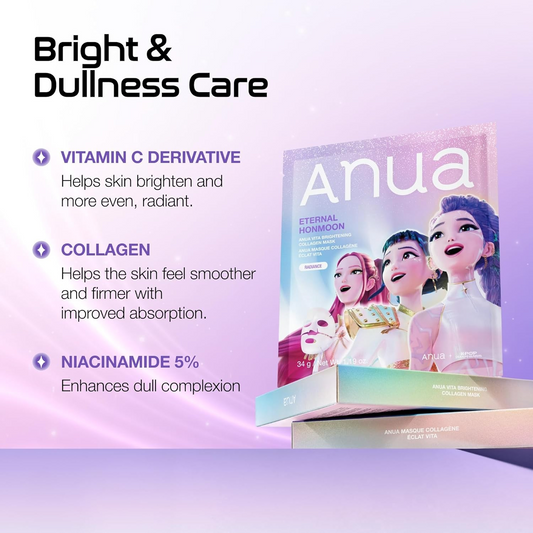 ANUA KDH Vita Collagen Mask, Hydrogel Face Mask for Cooling & Skin Firmness 1box/4PCS