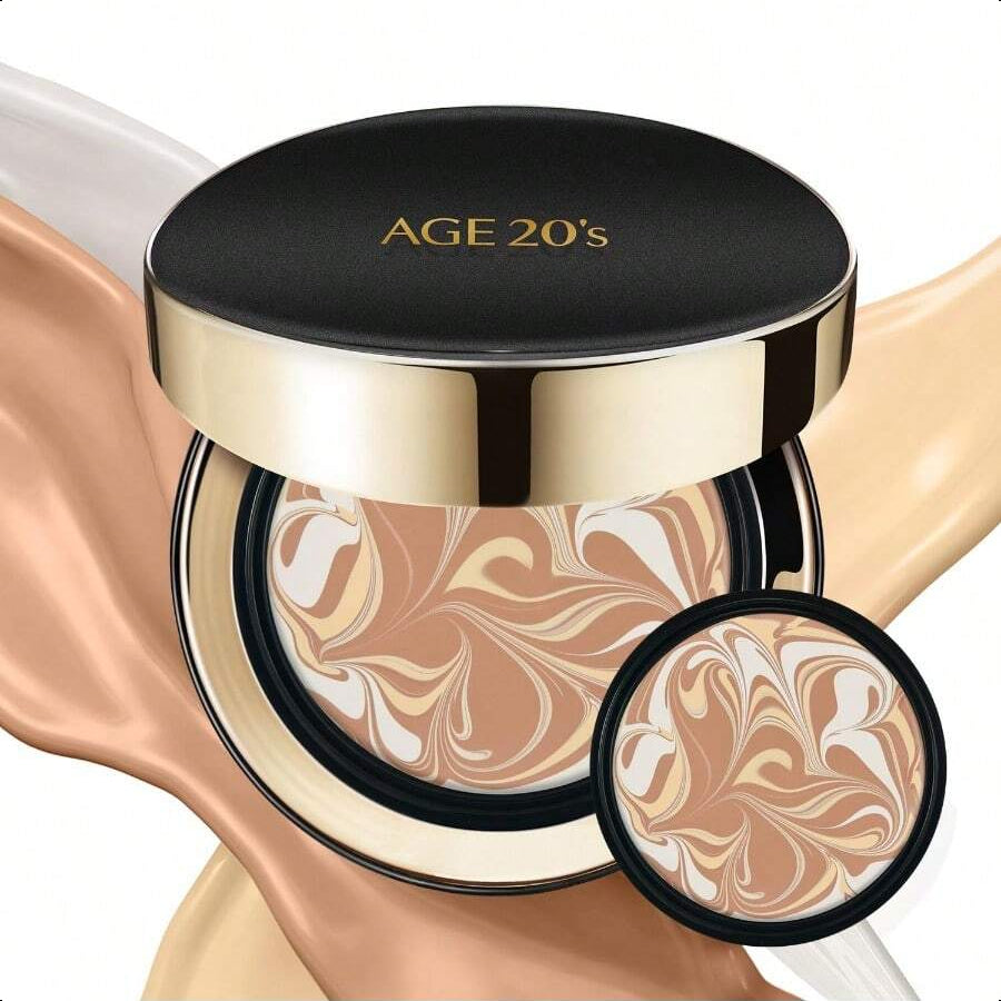 Age20's Signature Essence Pact SPF 50+ | Pack Of 2 | 23 Medium Beige14g/0.49 Oz | Cream Foundation, Dewy Finish