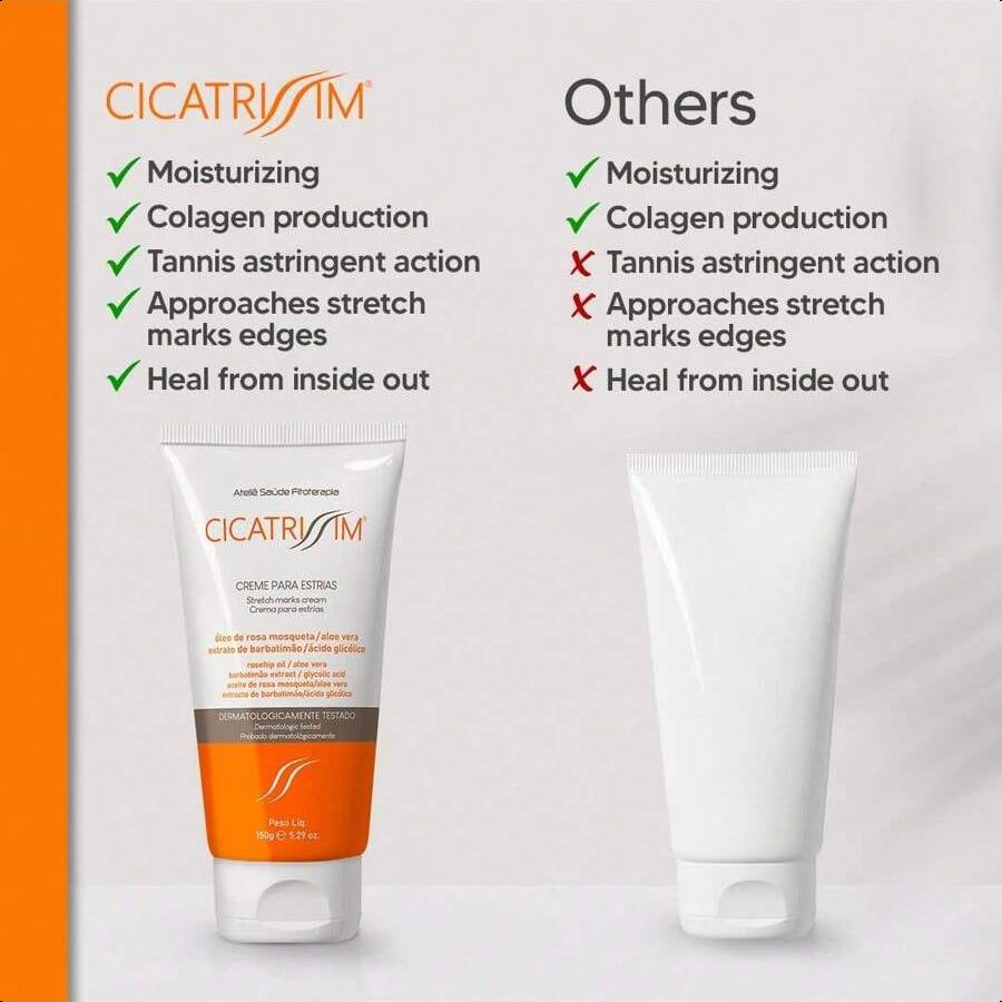 CICATRI Deep Stretch Mark Removal Cream 150ml/5.29 Oz - Innovative Formula With Pure And Powerful Natural Ingredients From Brazilian Flora - For All Stretch Marks & Skin Types.