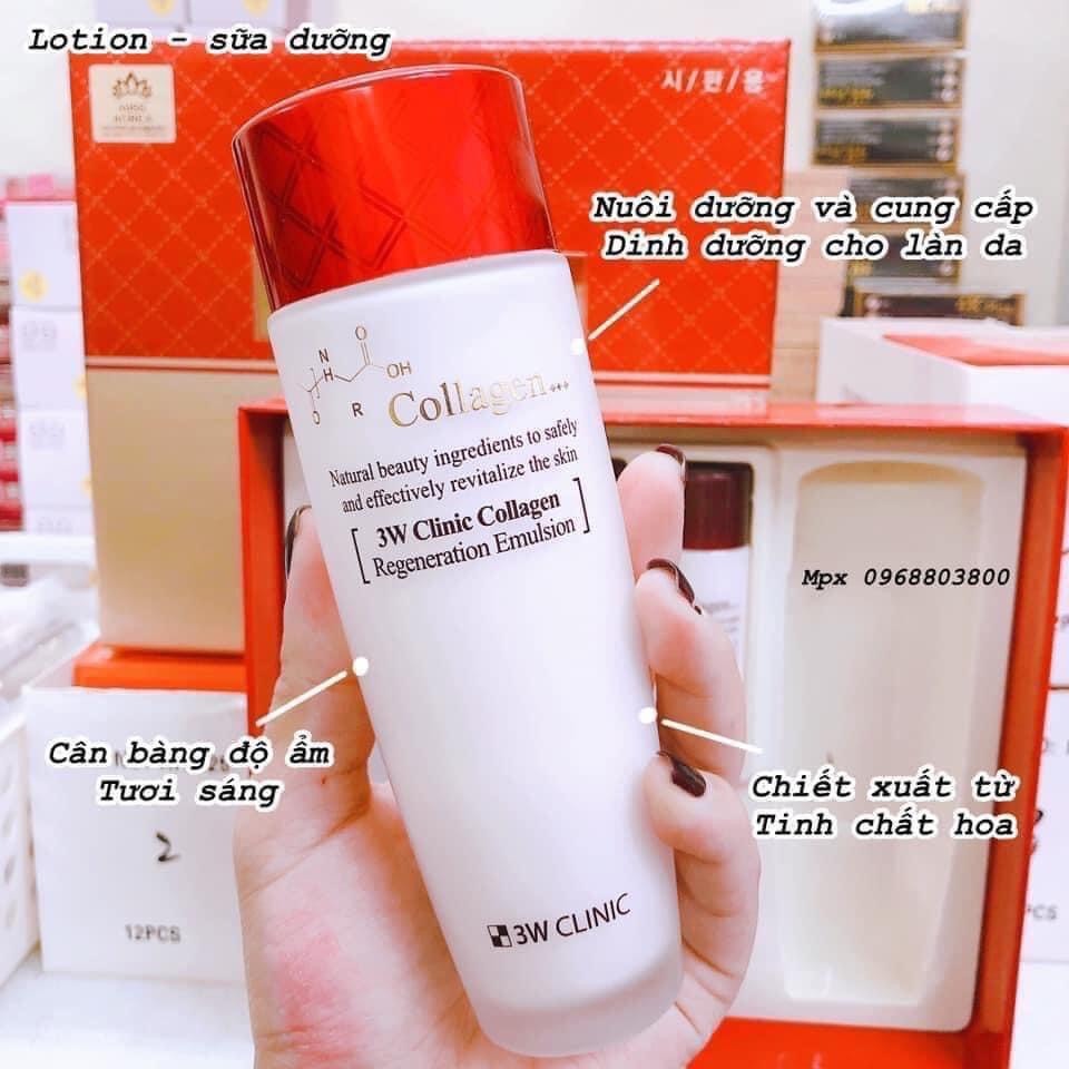 3w Clinic Collagen Skin Care 1set(3items) Collagen Regeneration Sofner 150ml+30ml/Collagen Regeneration Emulsion 150ml+30ml /Collagen Regeneration Cream 60ml