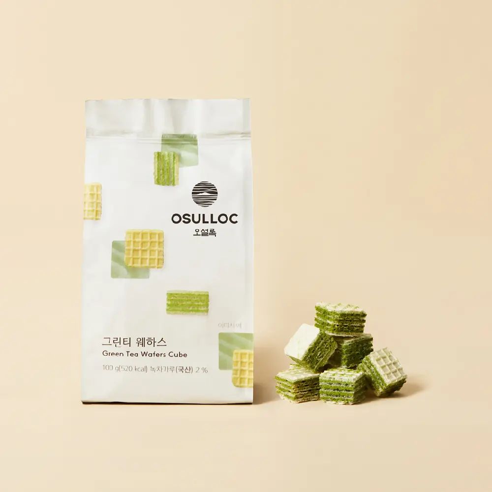 OSULLOC Green Tea Wafers Cube 100g