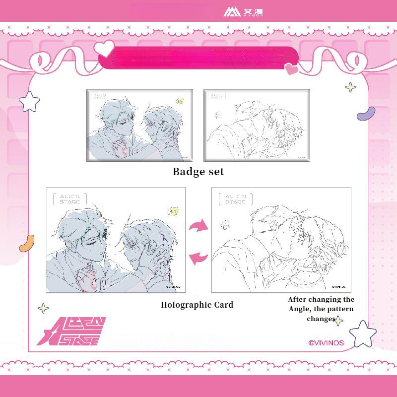 Alien Stage x Aimon Line Art Badge Set & Holographic Card Holder Set(in stock now)