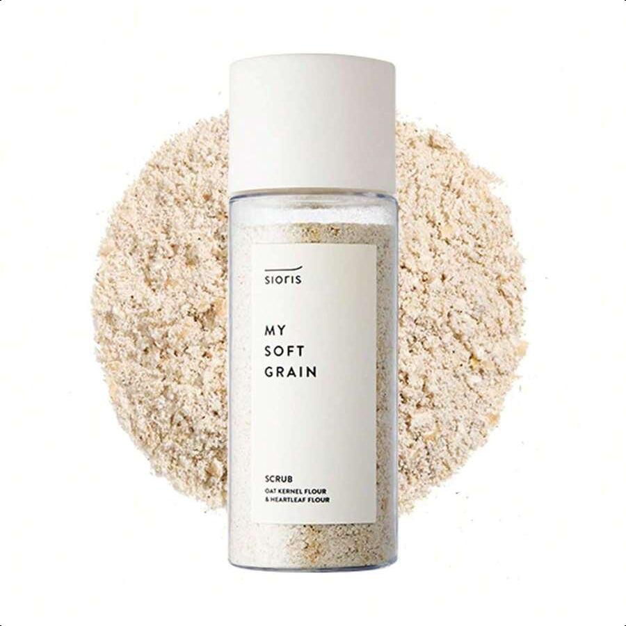sioris My Soft Grain Scrub 45g/1.58 Oz Organic Oat Meal Powder Eliminate Impurities And Dirt From The Pores, Without Irritating The Skin