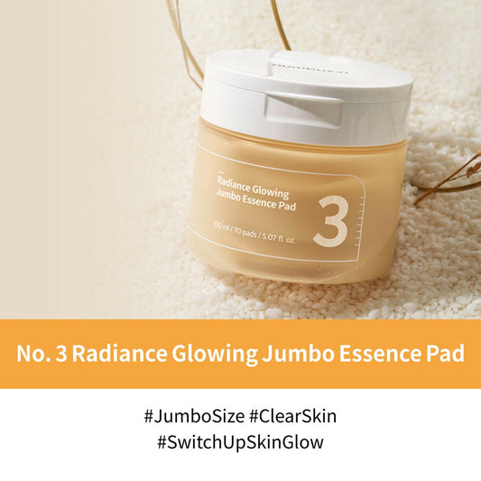 Numbuzin No.3 Radiance Glowing Jumbo Essence Pad 150ml / 70 Pads