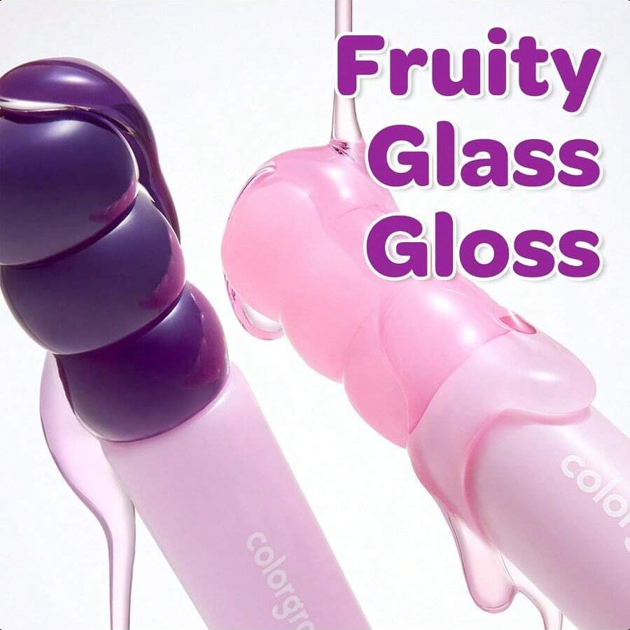 Colorgram Fruity Glass Tint 15 Satisfied Fig, Non-Sticky Formula For Glass-Like Shine And Effortless Application 3g