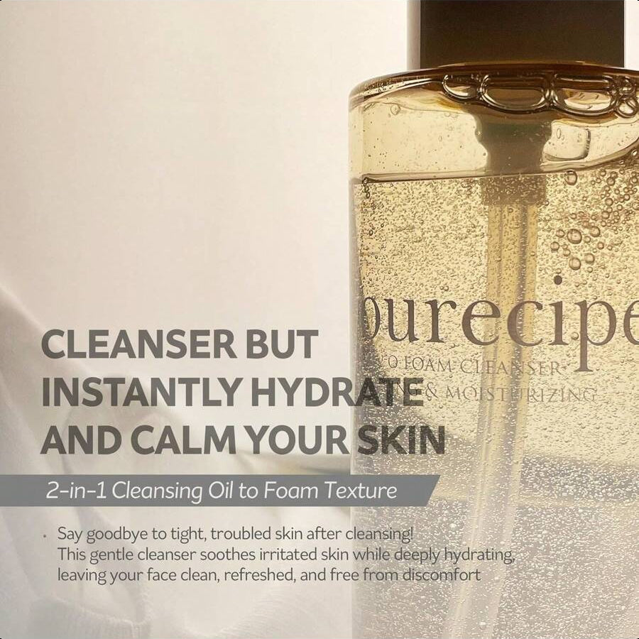 PESTLO Ourecipe Oil To Foam Cleanser – Vegan, Hypoallergenic, Gentle Makeup Remover, Deep Cleansing, Non-Sticky For All Skin Type Including Sensitive, Dry And Acne-Prone Skin, 6.76 Fl Oz (200ml)