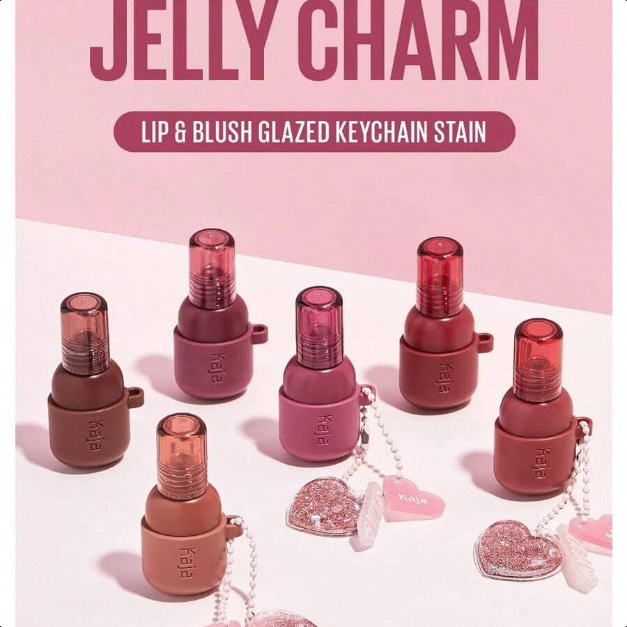 Kaja Lip & Blush Glazed Keychain Stain - Jelly Charm 3g/0.1oz | Compact Keychain - Style Lip And Blush Stain | Infused With Triple Berry Complex, Lemon Fruit Extract