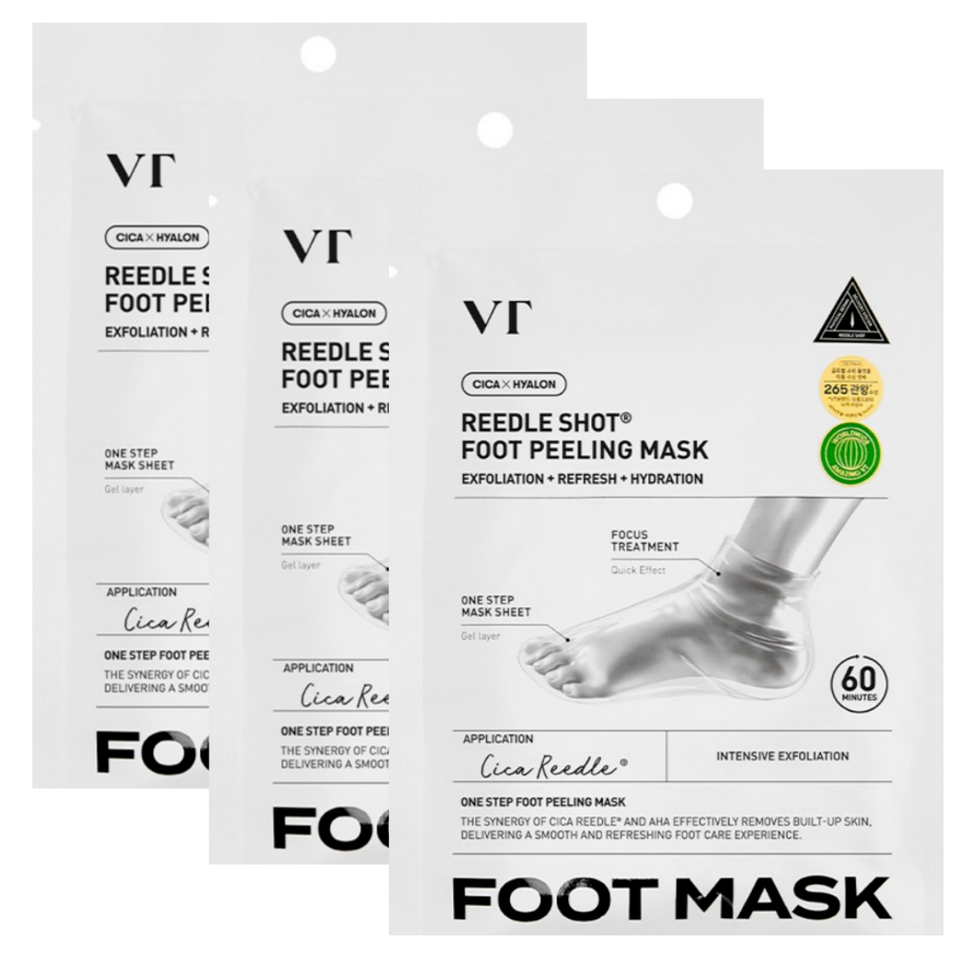 VT Reedle Shot Foot Peeling Mask 40ml One Step Deep Treatment Slip on Care Off x 3EA