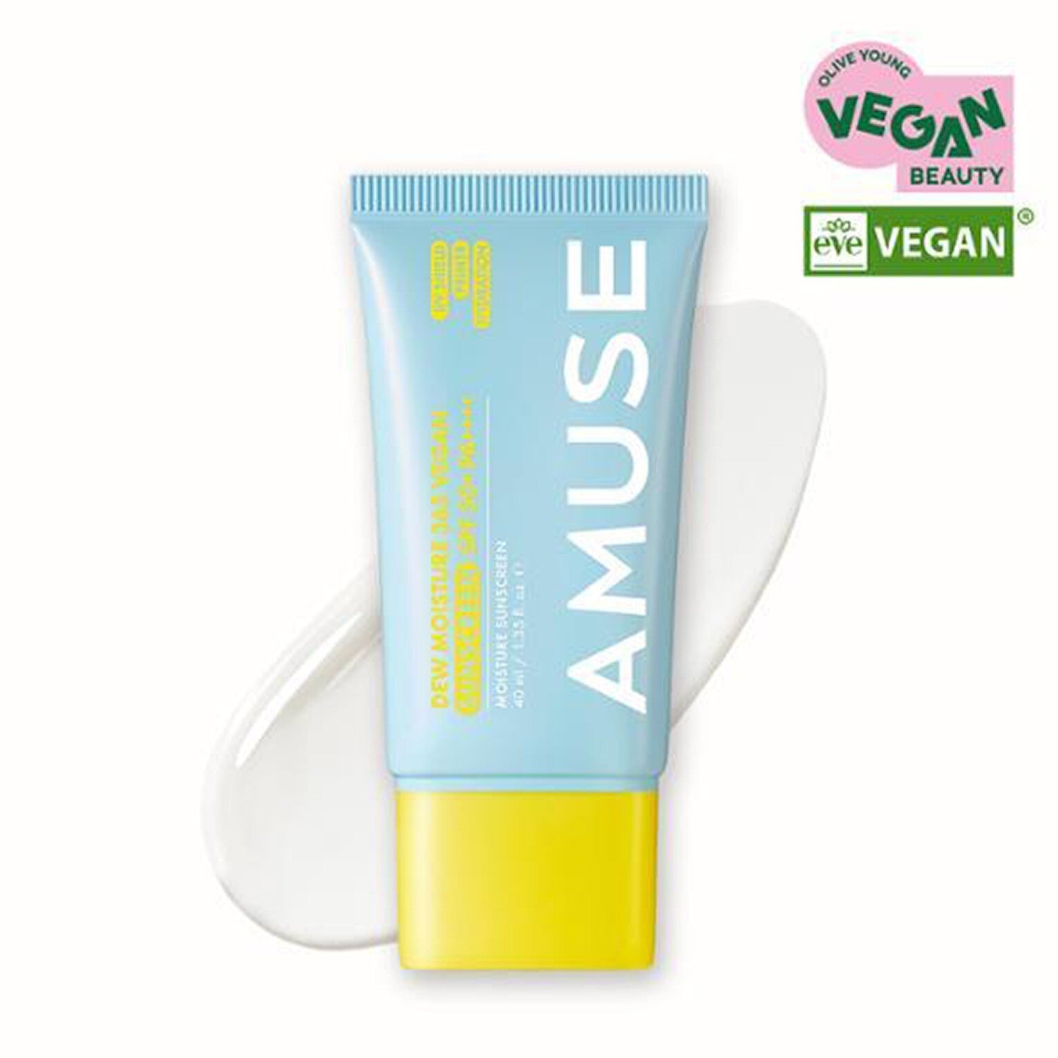 AMUSE Dew Moisture 365 Vegan Sunscreen 1.35oz / 40ml SPF50+ PA++++ K-Beauty