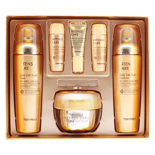 TONYMOLY - Intense Care Gold 24K Snail Skin Care Set(toner+emulsion+cream 6iteams)