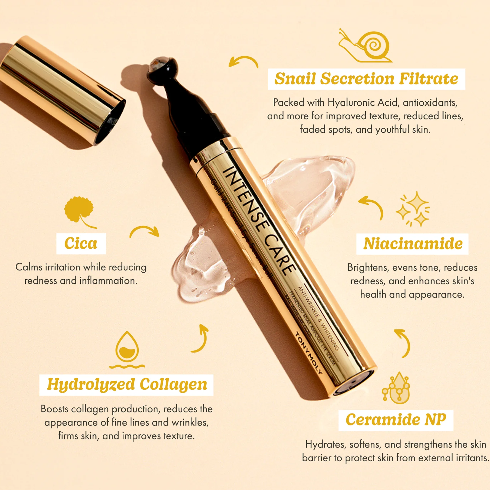 TONYMOLY Intense Care Gold 24K Snail Eye Serum Ball 15ml