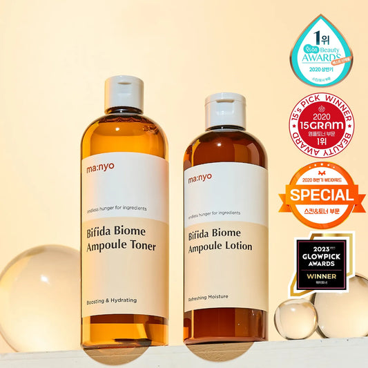 ma:nyo Bifida Biome Ampoule Toner + Ampoule Lotion Set (Toner 300ml + Lotion 300ml)