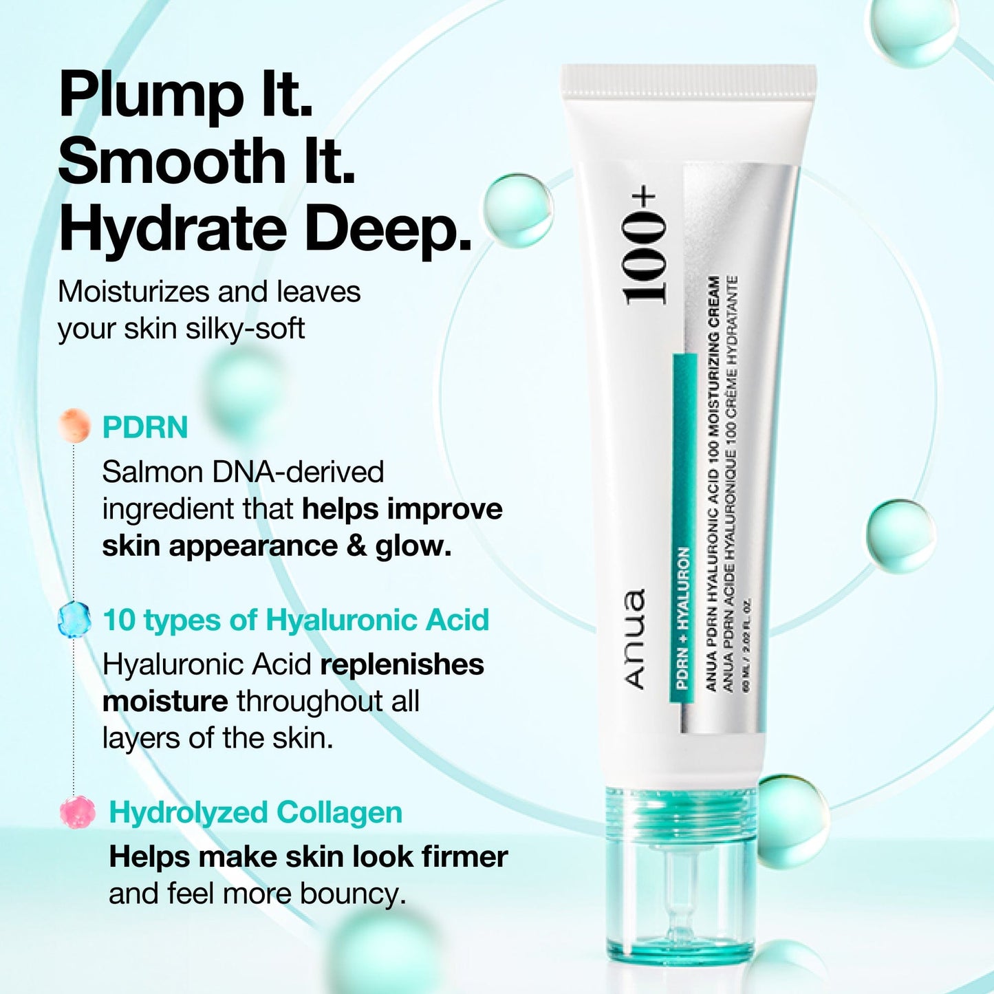 Anua PDRN Hyaluronic Acid 100 Moisturizing Cream 60ml