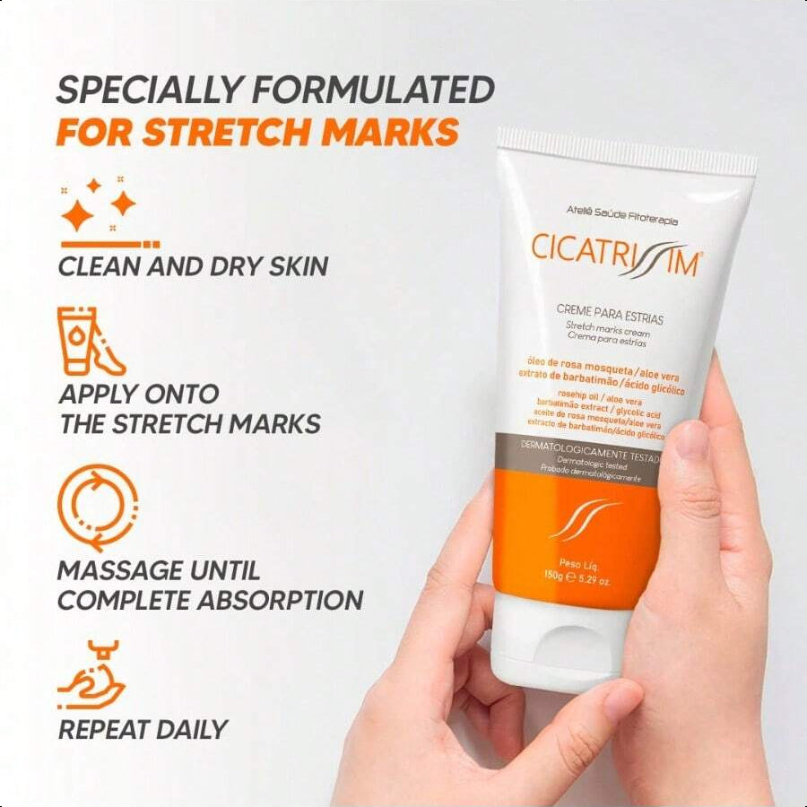 CICATRI Deep Stretch Mark Removal Cream 150ml/5.29 Oz - Innovative Formula With Pure And Powerful Natural Ingredients From Brazilian Flora - For All Stretch Marks & Skin Types.