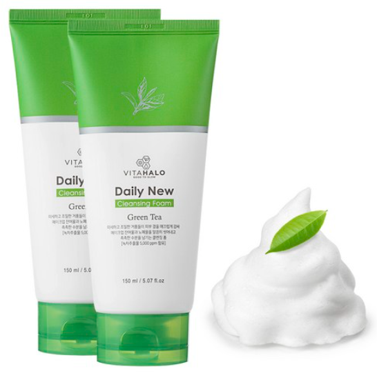 [VITAHALO] Daily New Jeju Green Tea Cleansing Foam - 150ml x 2/Deep Cleansing