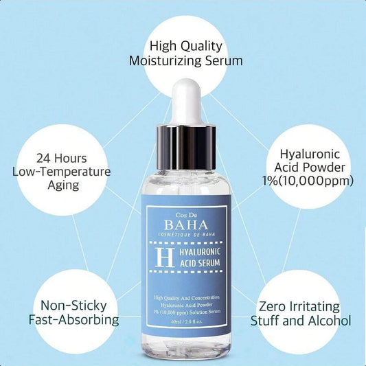 Cos De BAHA Pure Hyaluronic Acid 1% Serum 10,000ppm 60ml/2.02 Oz