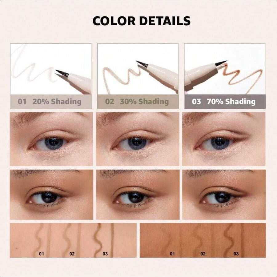 Colorgram Shade Re-Forming Brush Liner 70% Brown | Liquid Eyeliner, Long-Lasting Daily Makeup, Natural Eye Makeup, Smudgeproof, Winged Eyes, Cat Eye 0.5g