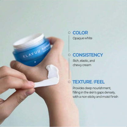 KLAVUU BLUE PEARLSATION MARINE AQUA ENRICHED CREAM 50ml/1.69 Oz  - Hypoallergenic Deep Moisturizer With Apple Water For Nourished