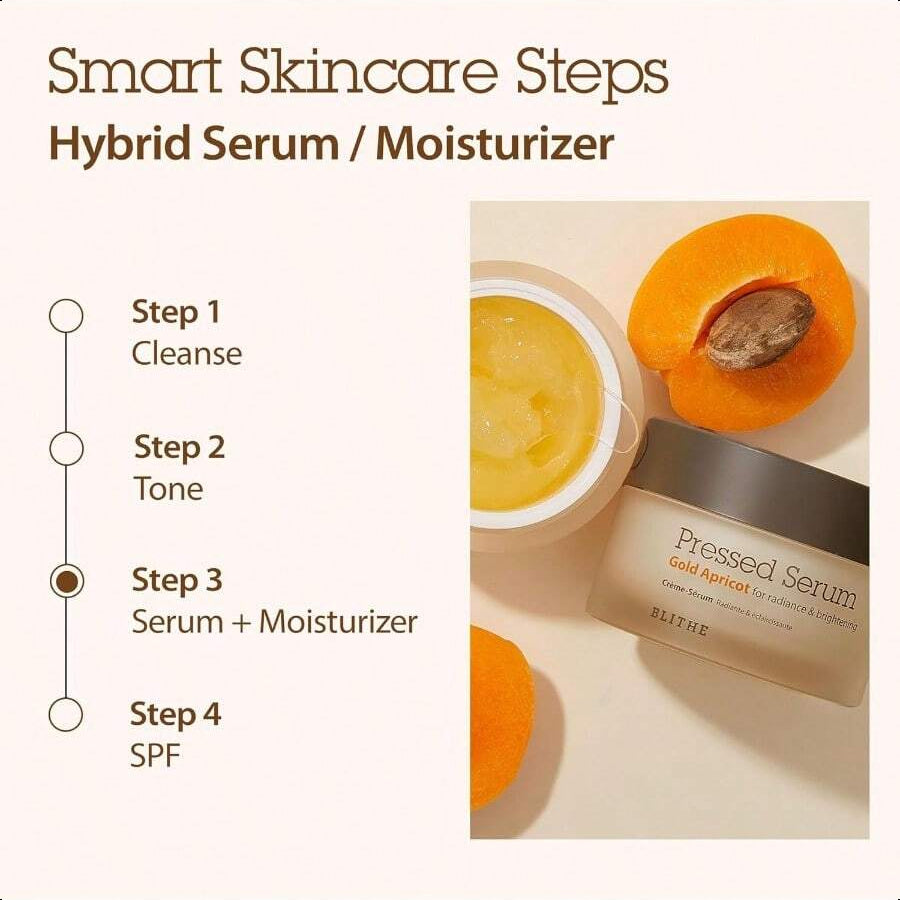 Blithe Pressed Serum Gold Apricot Glass Skin Korean Skincare Moisturizer/Serum - Niacinamide Serum For Natural Glow