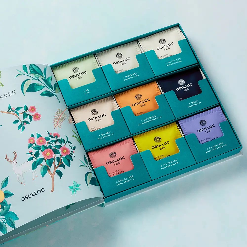 OSULLOC Tea Garden Gift Set, 9 Assorted Jeju Tea Bags