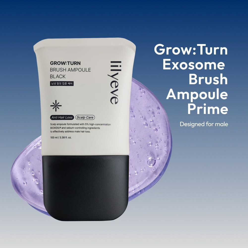lilyeve Grow Turn Exosome Brush Ampoule Prime 100ml, Built-in Brush,Suit for man,