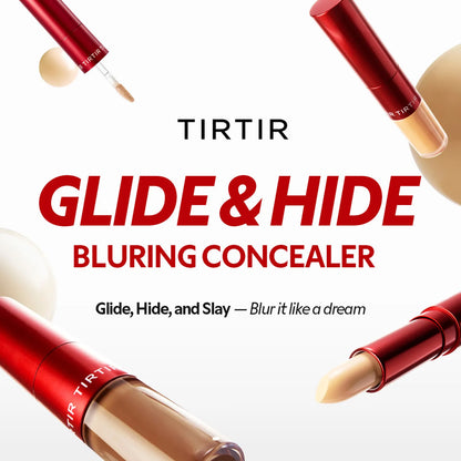 [20 colors] TIRTIR GLIDE & HIDE BLURRING CONCEALER (Liquid 4g + Stick 4g)