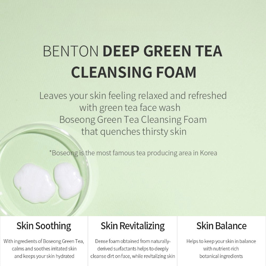 BENTON Deep Green Tea Cleansing Foam 120g