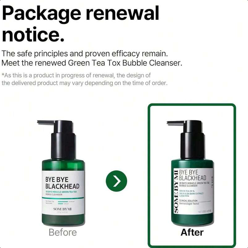 SOME BY MI Bye Bye Blackhead 30 Days Miracle Green Tea Tox Bubble Cleanser 4.23oz, 120g