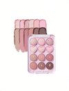 Colorgram Pin Point Eyeshadow Palette 02 Pink+Mauve= | Ultra-Blendable Matte, Glitter