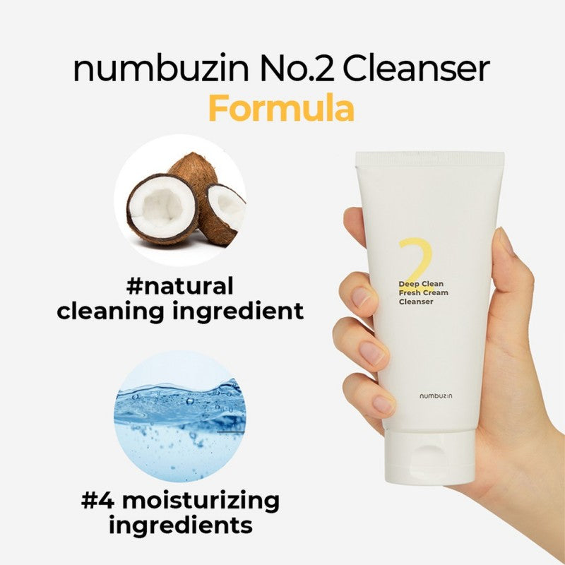 [100% Original] Numbuzin No.2 Deep Clean Fresh Cream Cleanser 120ml