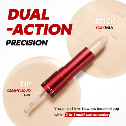 [20 colors] TIRTIR GLIDE & HIDE BLURRING CONCEALER (Liquid 4g + Stick 4g)