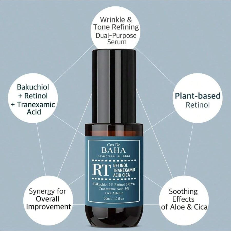 Cos De BAHA Retinol & Tranexamic Acid Radiance Boost Facial Serum 30ml
