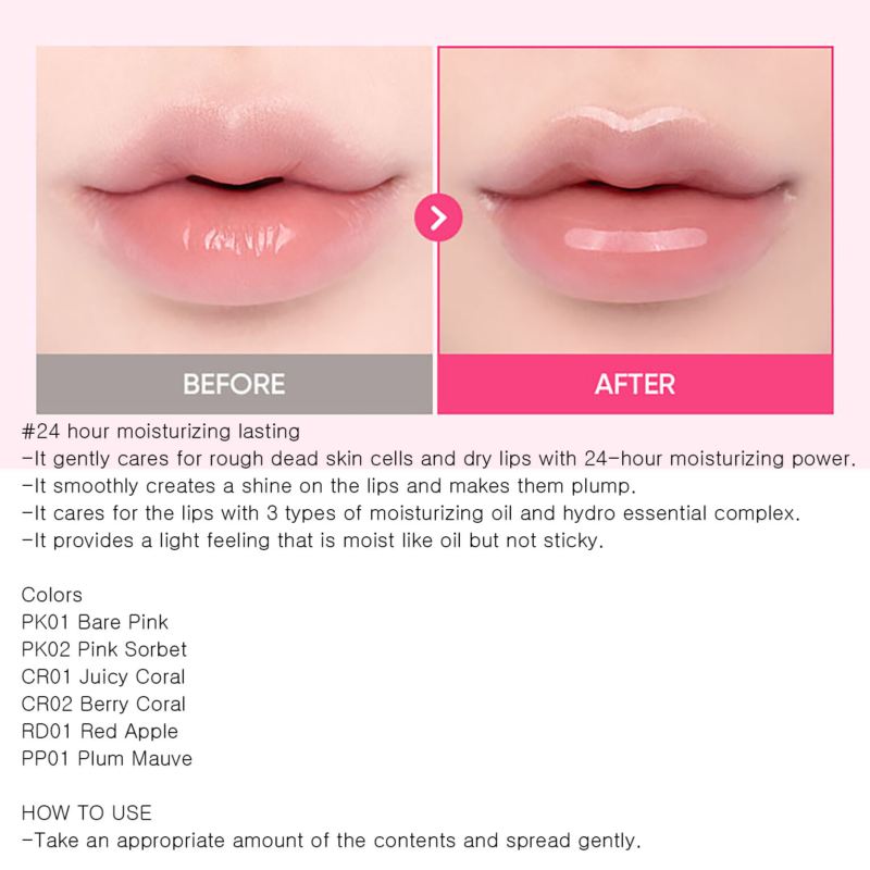 BANILA CO Hydrating Lip Oil 7.5ml - PK02 Pink Sorbet