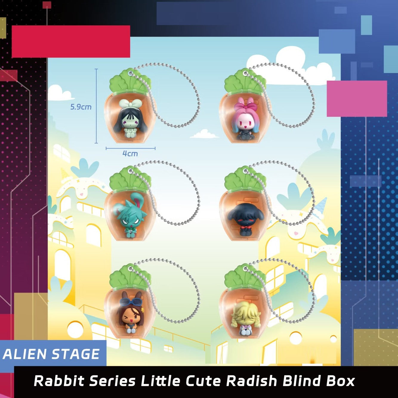 Alien Stage - Rabbit Series Little Cute Radish Blind Box - Alien Stage - Keychain - Harumio