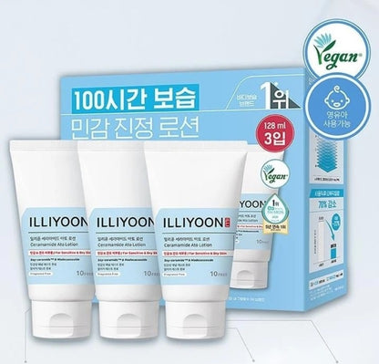 ILLIYOON CERAMIDE ATO LOTION 128mL X 3pcs for Travel Size