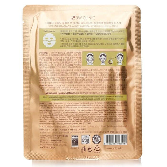 3w Clinic Collagen Luxury Gold Energy Hydrogel Facial Mask 30g*5ea
